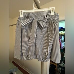 Striped top with bow